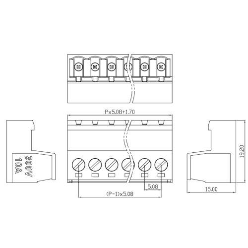 XK2EDGRK-5.08 Terminal de plugue de bumbum sem solda 2edgkp-5.08mm Conector de bloco de terminal